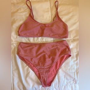 NWOT SHEIN Pink Shimmer Bikini